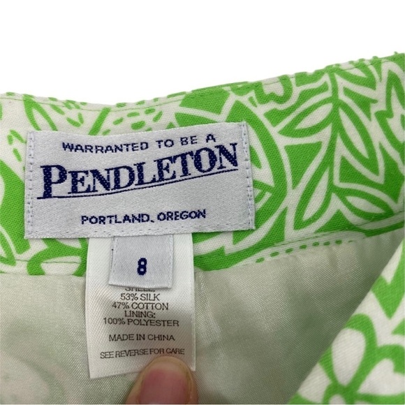 PENDLETON Silk Blend Tropical Print Crop Pants Size 8 - Picture 3 of 5